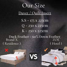 Load image into Gallery viewer, Duck Feather Duvet Insert/Quilt Hotel Quality - Super Single/Queen/King - Zoe Home®