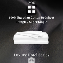 Load image into Gallery viewer, Zoe 100% Egyptian Cotton Bedsheet Plain White Hotel Quality - Super Single / Queen / King - Zoe Home®