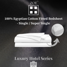 Load image into Gallery viewer, Zoe 100% Egyptian Cotton Bedsheet Plain White Hotel Quality - Super Single / Queen / King - Zoe Home®