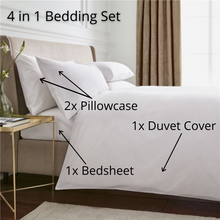 Load image into Gallery viewer, 4 in 1 Bedding Set Plain White Hotel Quality - Super Single / Queen / King - Zoe Home®
