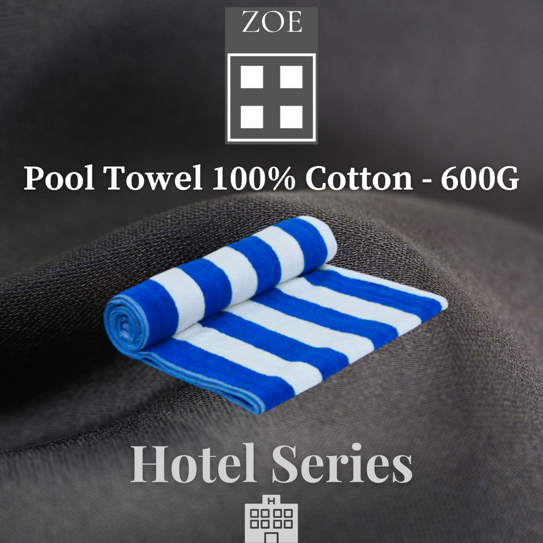 100% Cotton Swimming Pool Towel Blue 600 Grams  - Hotel Quality - Zoe Home®