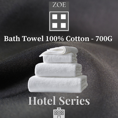 100% Cotton Bath Towel White 700 Grams - Hotel Quality - Zoe Home®