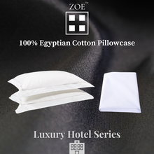 Load image into Gallery viewer, Zoe 100% Egyptian Cotton Pillowcase Hotel Quality - Plain White / Flange with Embroidery - Zoe Home®
