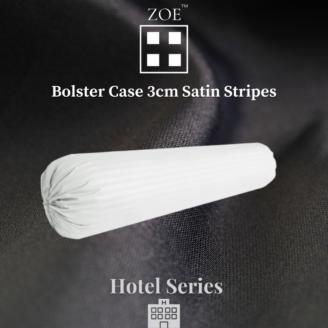 Zoe Bolster Case 3cm Satin Stripes - Hotel Quality - Zoe Home®