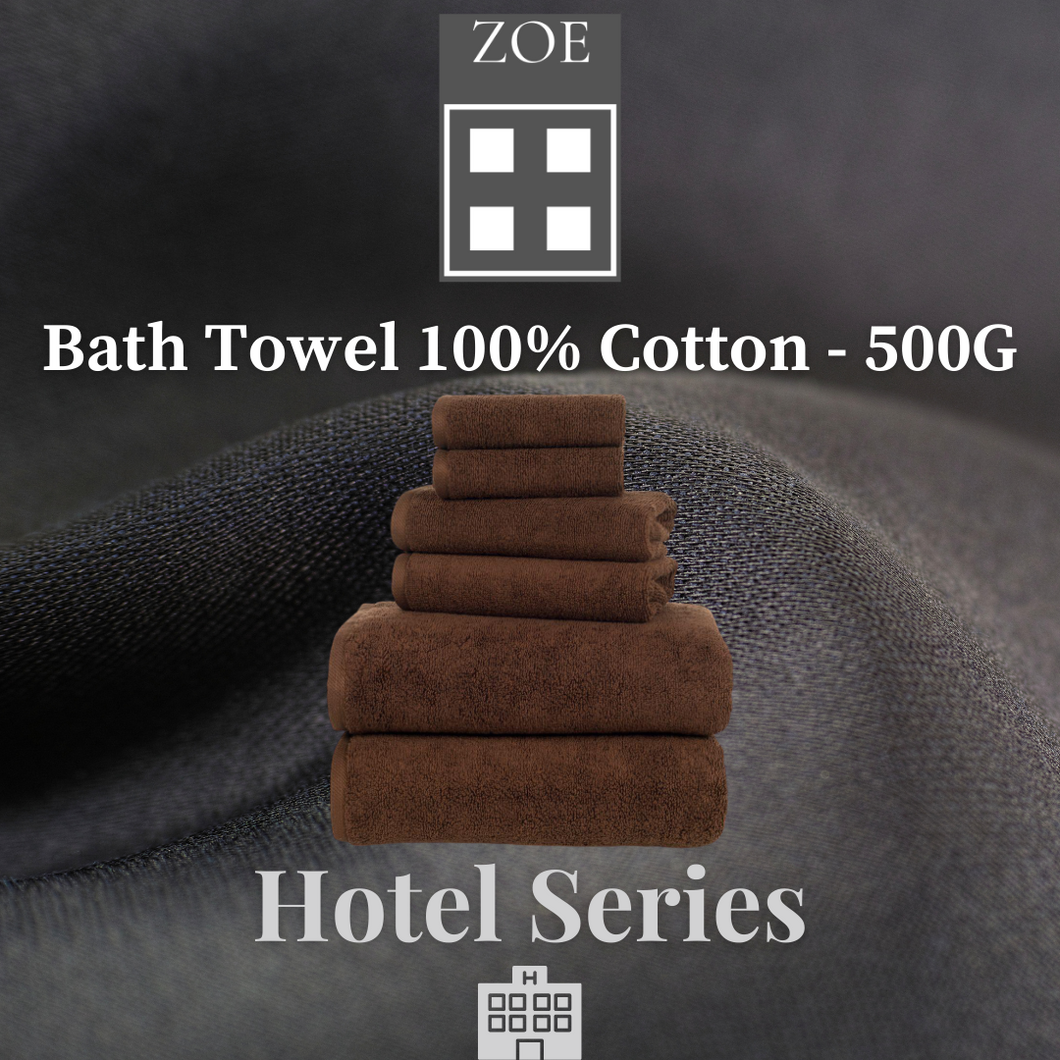 100% Cotton Bath Towel Dark Brown 500 Grams  - Hotel Quality - Zoe Home®