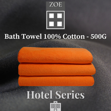 Load image into Gallery viewer, 100% Cotton Bath Towel Orange 500 Grams  - Hotel Quality - Zoe Home®
