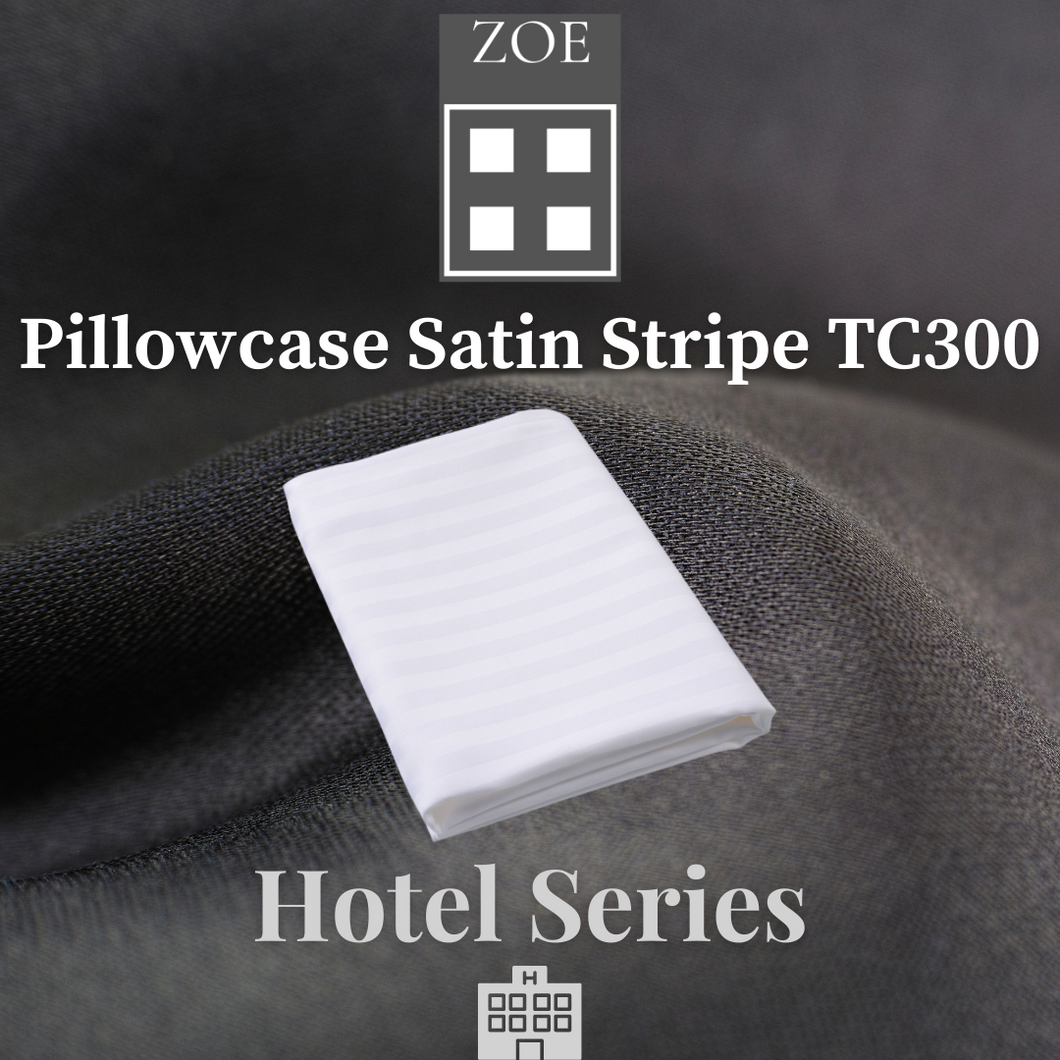 Pillowcase 3cm Satin Stripes - Hotel Quality - Zoe Home®