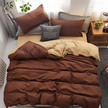 Load image into Gallery viewer, 4 in 1 Fitted Bedding Set Dark Brown Hotel Quality - Super Single / Queen / King - Zoe Home®
