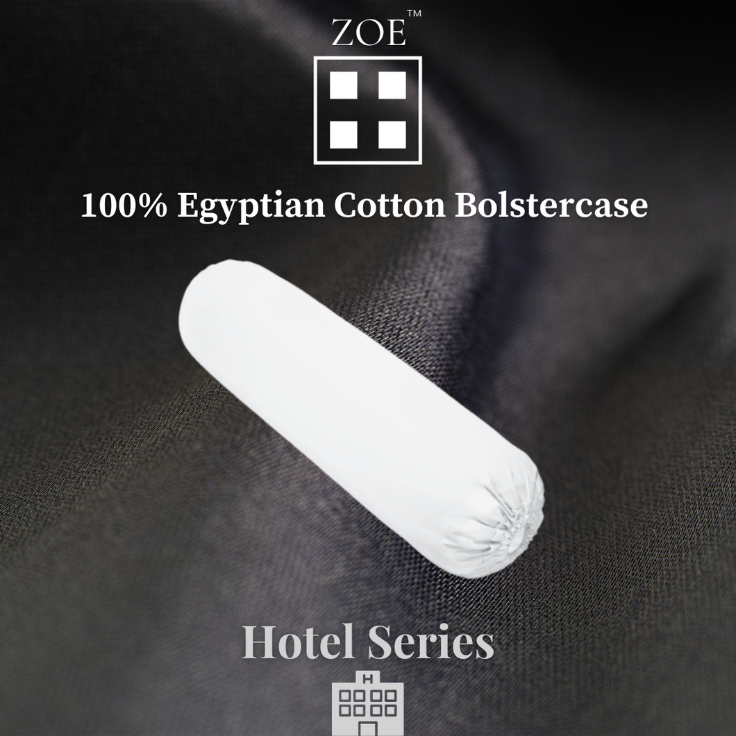 Zoe Egyptian Cotton Bolster Case Plain White - Hotel Quality - Zoe Home®