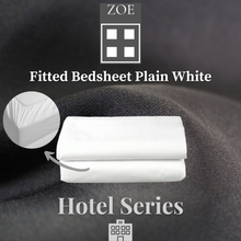 Load image into Gallery viewer, Fitted Bedsheet Plain White Hotel Quality - Super Single / Queen / King - Zoe Home®
