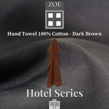 Load image into Gallery viewer, 100% Cotton Hand Towel Dark Brown - Hotel Quality - Zoe Home®
