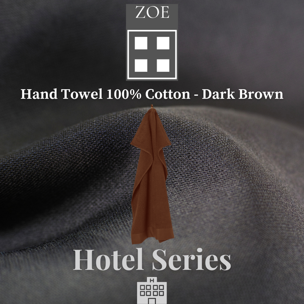 100% Cotton Hand Towel Dark Brown - Hotel Quality - Zoe Home®