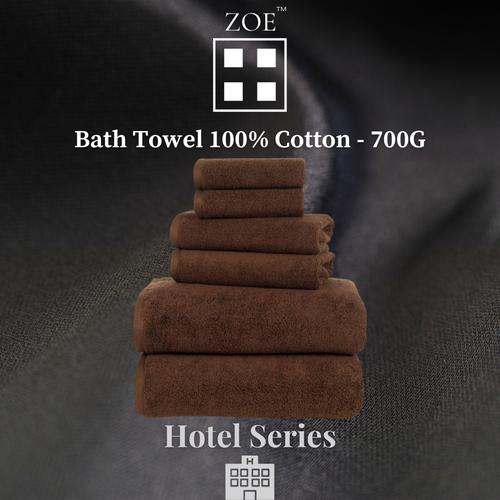100% Cotton Bath Towel Dark Brown 700 Grams - Hotel Quality - Zoe Home®
