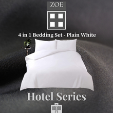 Load image into Gallery viewer, 4 in 1 Bedding Set Plain White Hotel Quality - Super Single / Queen / King - Zoe Home®
