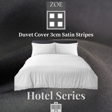 Load image into Gallery viewer, Duvet Cover 3cm Satin Stripes Hotel Quality - Super Single / Queen / King - Zoe Home®

