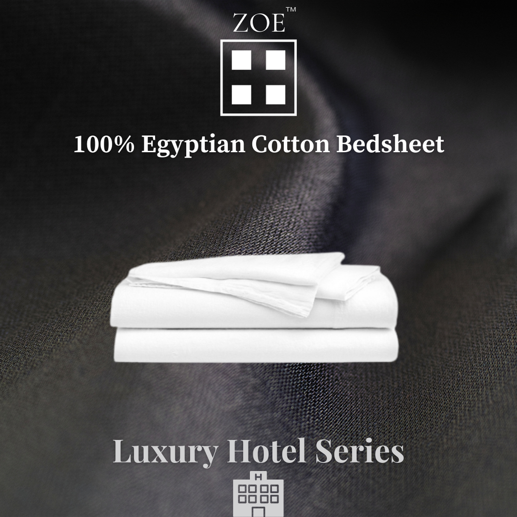 100% Egyptian Cotton Bed Sheet Plain White